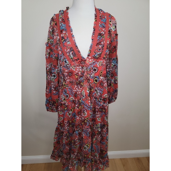 Free People × Cassis Printed Chiffon Dress - Picture 5 of 15